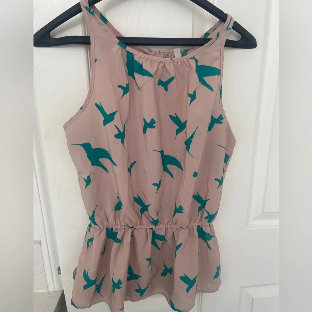 Hummingbird Print Top Small Papercrane - Picture 1 of 4